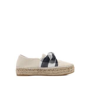 Loeffler Randall Rowan Plaid Bow Canvas Platform Espadrilles 38
